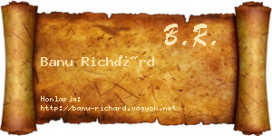 Banu Richárd névjegykártya